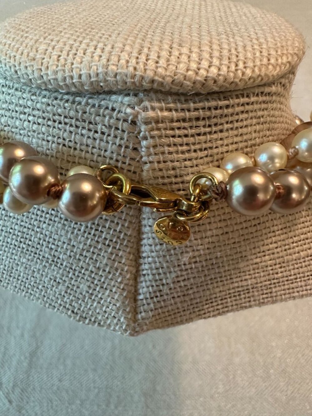 J. Crew Crewcuts Double Strand Faux Pearl Necklace Gold-Tone Statement Jewelry - Picture 6 of 10